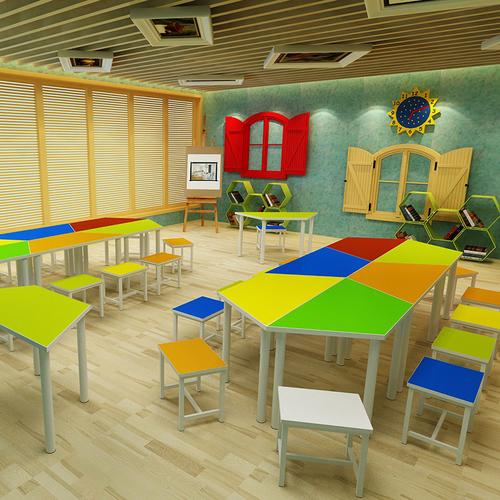 辅导培训桌美术桌幼儿园教学书桌组合斯宇特zq-002 书桌椅 产品名称